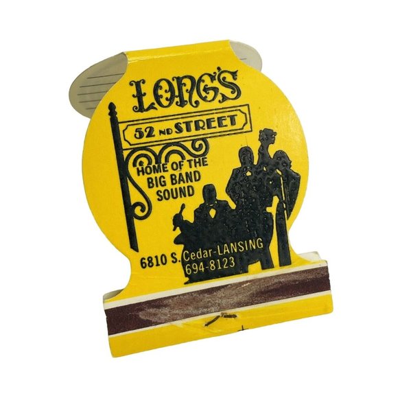 Matchbooks Cover Used Die  LONGS 52nd Street Lounge Big Band Lansing MI Vintage - Picture 7 of 10